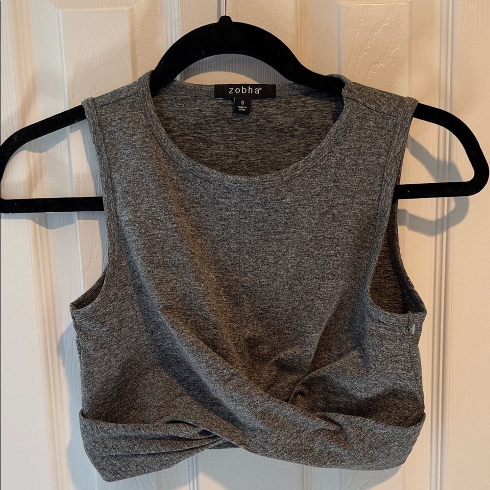 Zobha Charcoal Gray Crop Top